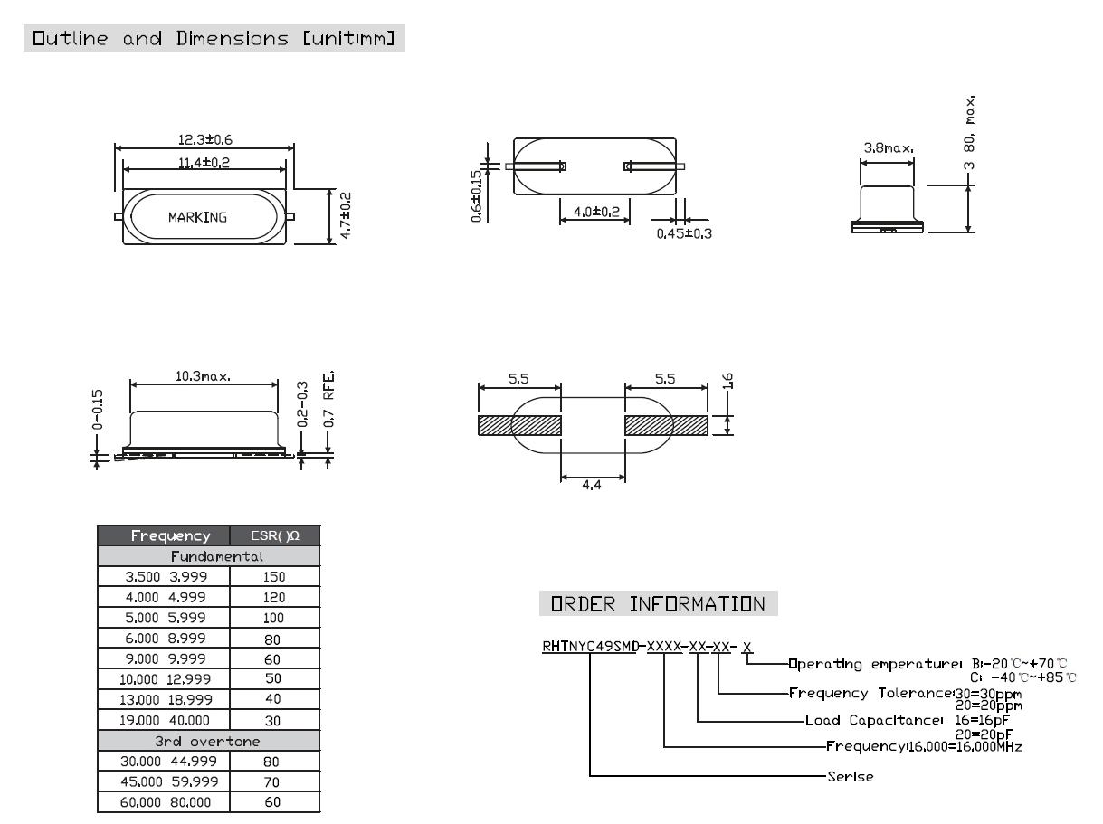 SMD Crystal Resonator:RHTNYC-49SMD