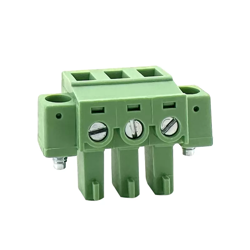 5.08mm Male Pluggable terminal block With Fixed hole:RHTBYDKFFM-5.08