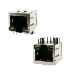 RJ45 Modular Jack with LED/Transformer (Right PCB Mount):RHTLYL002