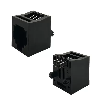 RJ12-6P6C Jack Vertical:RHTLY54-6P6C