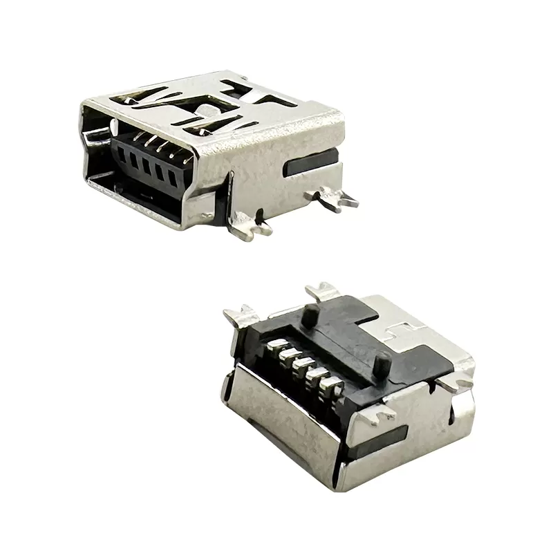 5P AB type R/A SMD Mini USB connector socket :RHTAY29-6FB