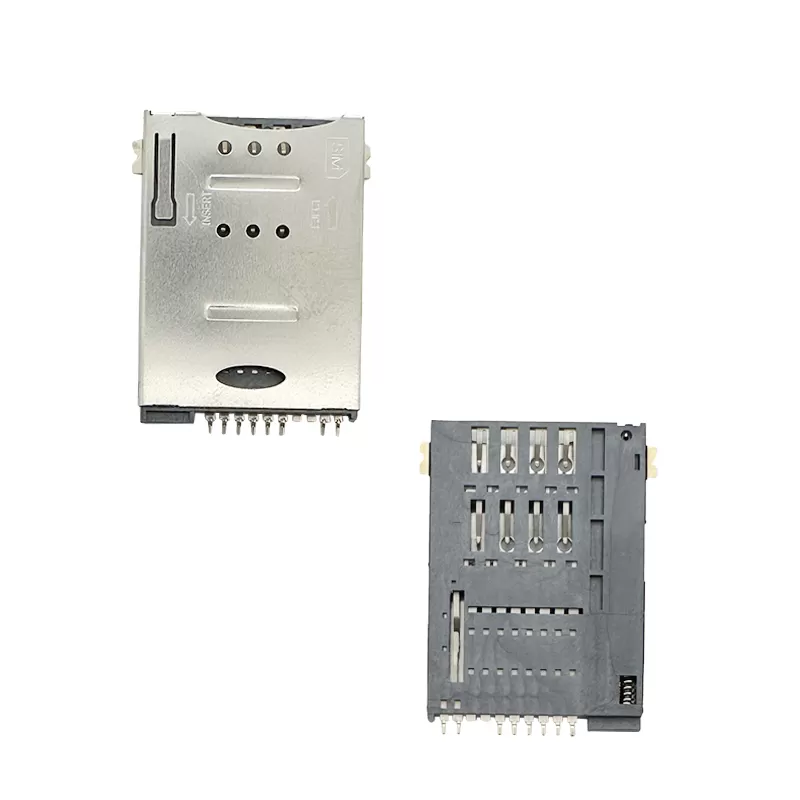 SIM Card Connector,PUSH PUSH,6P+2P,H1.85mm,without Post :RHTAYIM-064A