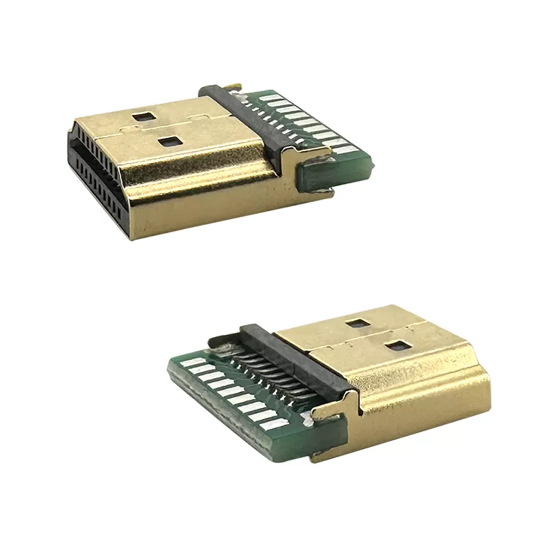 HDMI A male,PCB board wire solder type :RHTAY-006