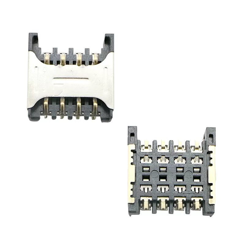 Micro SIM Card Connector 8P,PUSH PULL,H2.4mm:RHTAYIM-044-8P