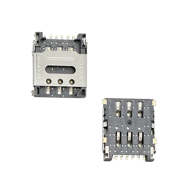 Nano SIM Card Connector,6Pin,H1.4mm,Hinged Type,without CD Pin:RHTAYIM-077