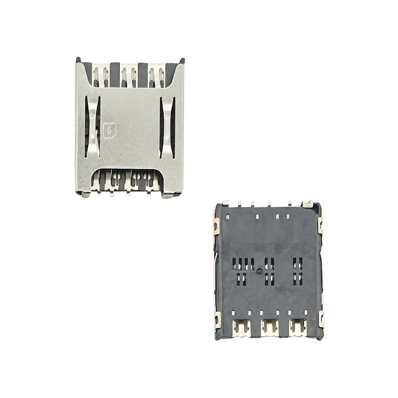 Nano SIM Card Connector,PUSH PULL,6Pin,H1.4mm,with CD Pin:RHTAYIM-092