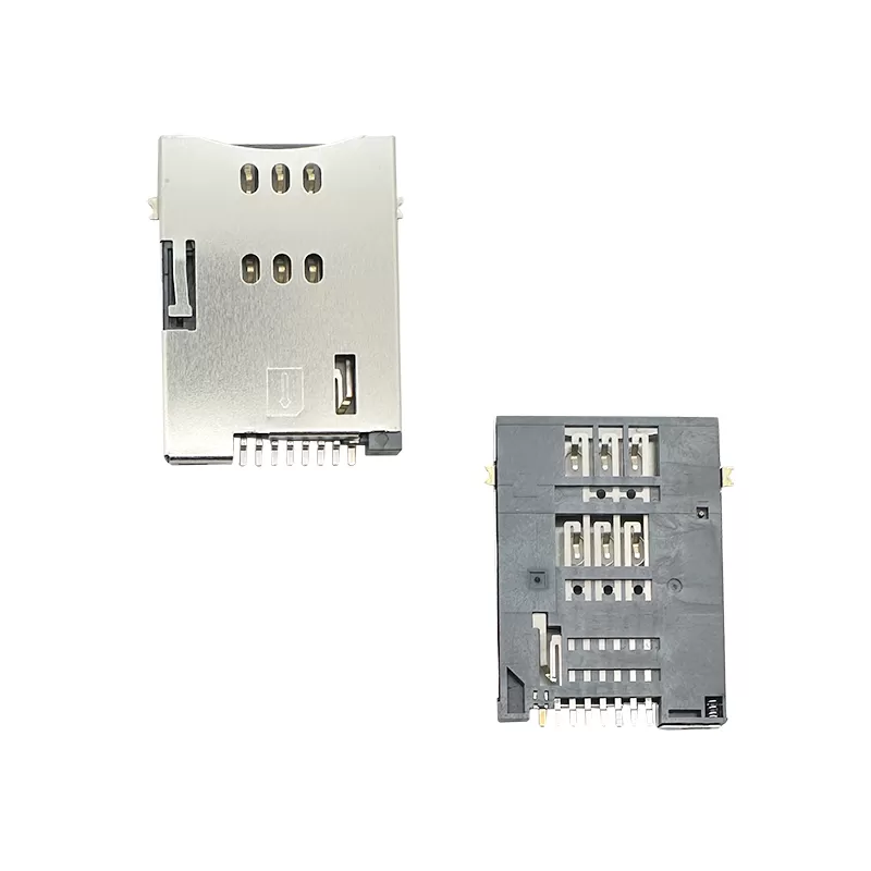 SIM Card Connector,PUSH PUSH,6P+2P,H1.85mm,without Post :RHTAYIM-084