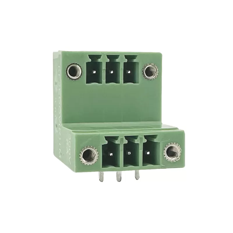 3.50mm & 3.81mm Female Pluggable terminal block Right Angle With Fixed hole：RHTBYDBRM-3.50&3.81