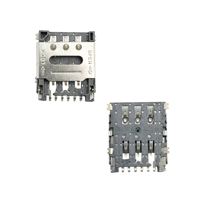 Nano SIM Card Connector,6Pin,H1.4mm,Hinged Type,with CD Pin:RHTAYIM-077A