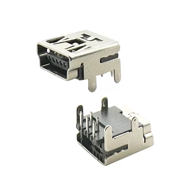 5P B type R/A SMD Mini USB connector socket:RHTAY29-5FD