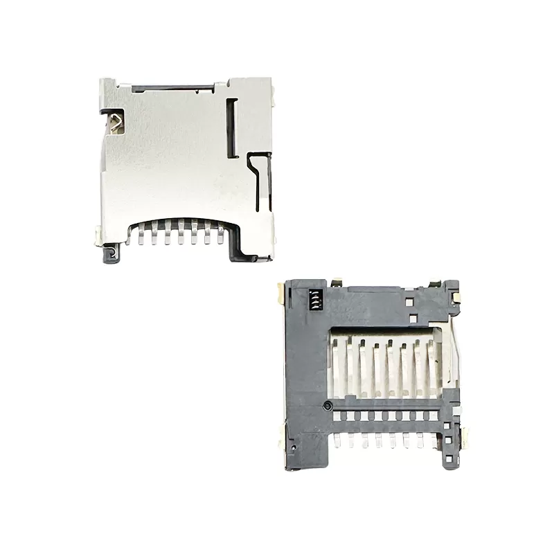 Micro SD card connector push push,H1.4mm,with CD pin:RHTAYF-016