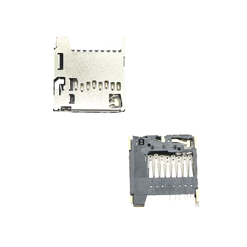 Micro SD card connector push push,H1.28mm,with CD pin:RHTAYD113